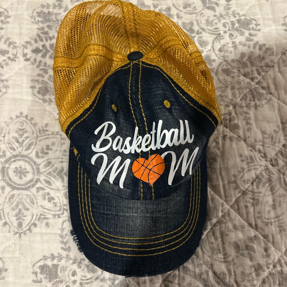 Basketball Mom Cap in Denim and Mustard